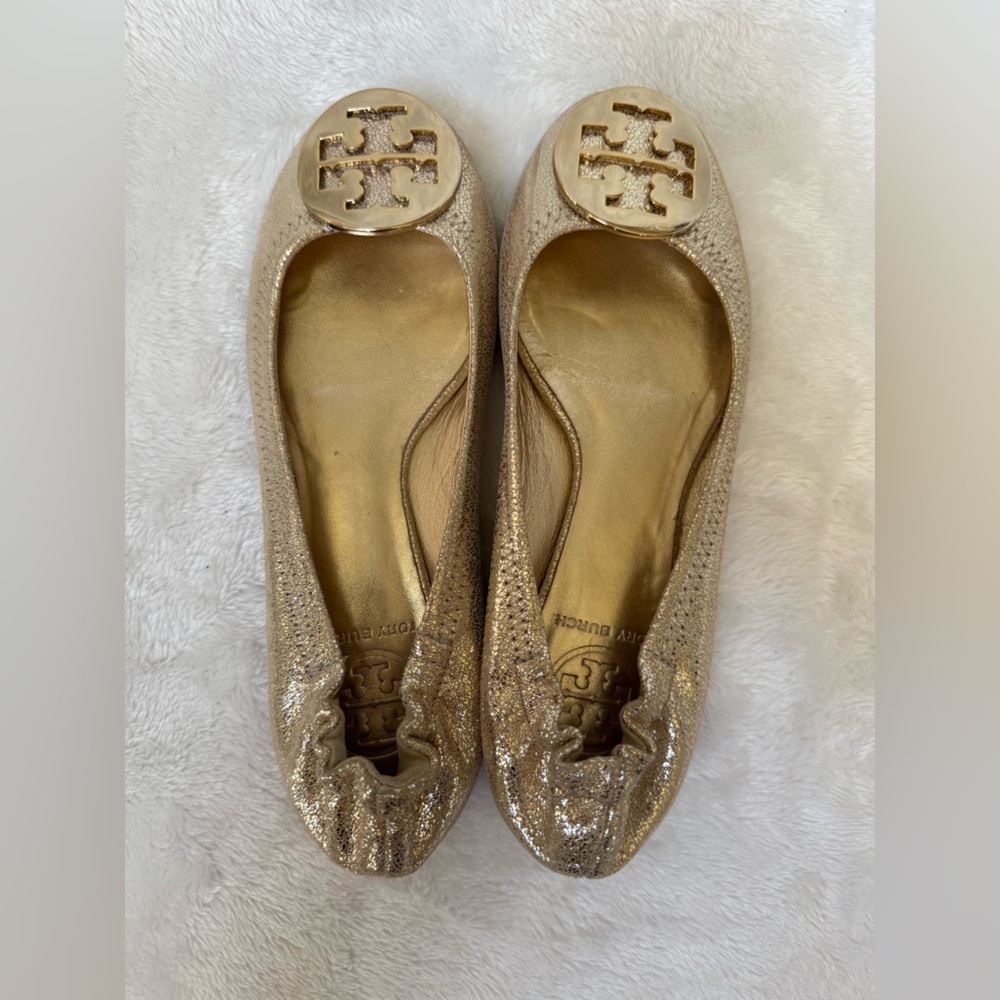Tory Burch Gold Flats